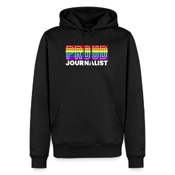 Cadeau de chemise de journaliste fier - Sweat à capuche Premium bio Homme - noir - Devant - Nico (187cm)