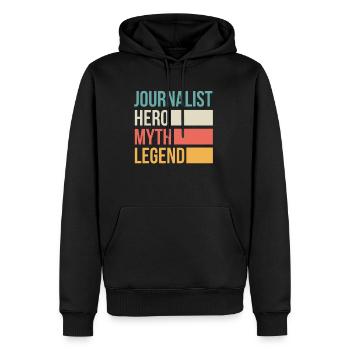 Journaliste Héros Mythe Légende Chemise - Sweat à capuche Premium bio Homme - noir - Devant - Nico (187cm)