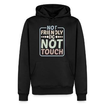 Pas amical, ne touchez pas 10 - Sweat à capuche Premium bio Homme - noir - Devant - Nico (187cm)