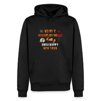 Happy Hallothanksmas and a Happy New Year - Männer Premium Bio Hoodie - Schwarz - Vorne - Nico (187cm)