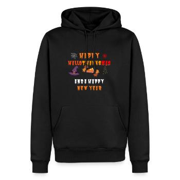 Happy Hallothanksmas and a Happy New Year - Männer Premium Bio Hoodie - Schwarz - Vorne - Nico (187cm)