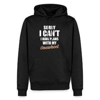 Désolé, je ne peux pas avoir de plans avec ma roue - Sweat à capuche Premium bio Homme - noir - Devant - Nico (187cm)