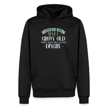 Good Sailors Never Grow Old They... - Männer Premium Bio Hoodie - Schwarz - Vorne - Nico (187cm)