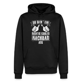 Nachbar Geschenk Bester Cooler Nachbar der Welt Sp - Männer Premium Bio Hoodie - Schwarz - Vorne - Nico (187cm)