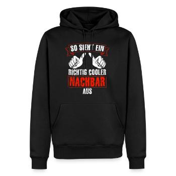 Nachbar Geschenk Bester Cooler Nachbar der Welt Sp - Männer Premium Bio Hoodie - Schwarz - Vorne - Nico (187cm)