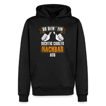 Nachbar Geschenk Bester Cooler Nachbar der Welt Sp - Männer Premium Bio Hoodie - Schwarz - Vorne - Nico (187cm)