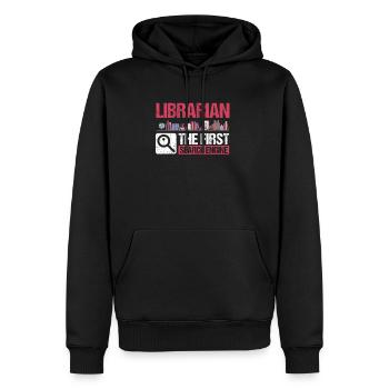 Bibliothécaire Le premier t-shirt de moteur de recherche - Sweat à capuche Premium bio Homme - noir - Devant - Nico (187cm)