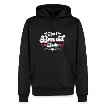 Read Banned Books Shirt Gift - Men’s Premium Organic Hoodie - black - Front - Nico (187cm)