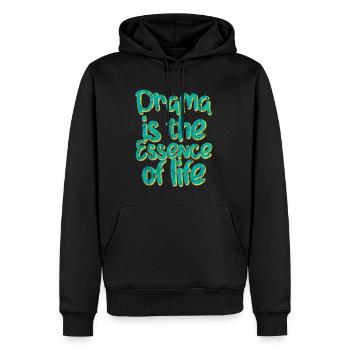 Le drame est l’essence de la vie 3 - Sweat à capuche Premium bio Homme - noir - Devant - Nico (187cm)