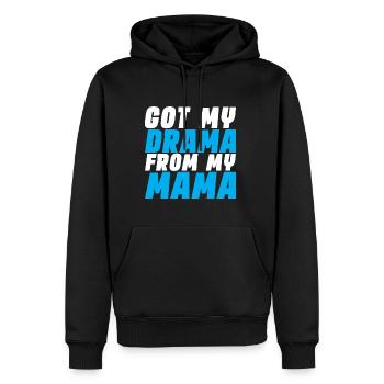 J’ai eu mon drame de ma maman - Sweat à capuche Premium bio Homme - noir - Devant - Nico (187cm)