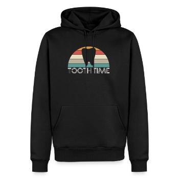 Tooth Time Vintage Rétro Dentiste - Sweat à capuche Premium bio Homme - noir - Devant - Nico (187cm)
