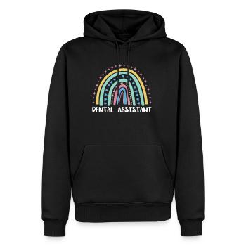 Assistante dentaire Chemise Cadeau Dentiste - Sweat à capuche Premium bio Homme - noir - Devant - Nico (187cm)