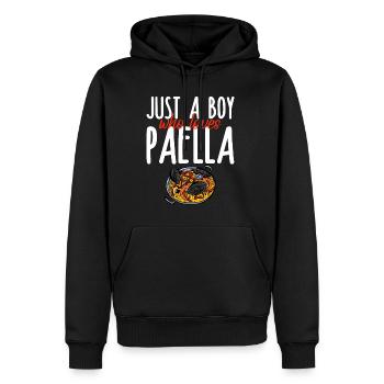 Juste un garçon qui aime la paella 4 - Sweat à capuche Premium bio Homme - noir - Devant - Nico (187cm)