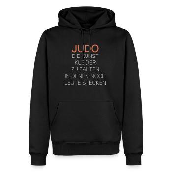 Judo die Kunst Kleider zu falten in denen noch - Männer Premium Bio Hoodie - Schwarz - Vorne - Nico (187cm)