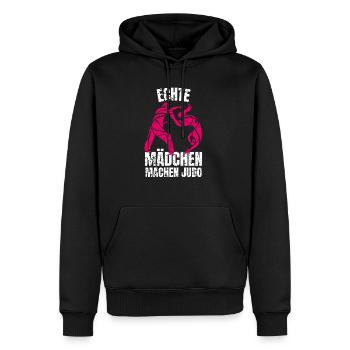 Kampfsport Echte Mädchen machen Judo - Männer Premium Bio Hoodie - Schwarz - Vorne - Nico (187cm)