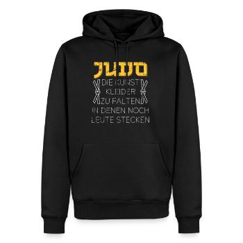 Judo die Kunst Kleider zu falten in denen noch - Männer Premium Bio Hoodie - Schwarz - Vorne - Nico (187cm)