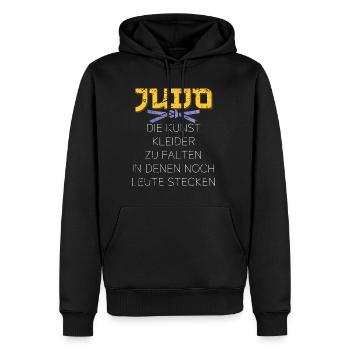 Judo die Kunst Kleider zu falten in denen noch - Männer Premium Bio Hoodie - Schwarz - Vorne - Nico (187cm)