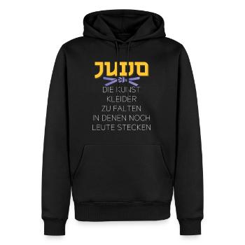 Judo die Kunst Kleider zu falten in denen noch - Männer Premium Bio Hoodie - Schwarz - Vorne - Nico (187cm)