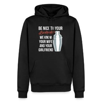 Be Nice To You Bartender Shirt Gift Bartender - Sweat à capuche Premium bio Homme - noir - Devant - Nico (187cm)