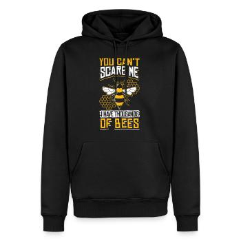Tu ne peux pas me faire peur J’ai des milliers d’abeilles - Sweat à capuche Premium bio Homme - noir - Devant - Nico (187cm)