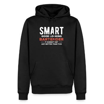 Smart Good Looking Bartender Barkeeper Shirt - Männer Premium Bio Hoodie - Schwarz - Vorne - Nico (187cm)