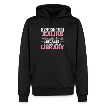 Its Okay To Be Jealous Bücher Bibliothek - Männer Premium Bio Hoodie - Schwarz - Vorne - Nico (187cm)