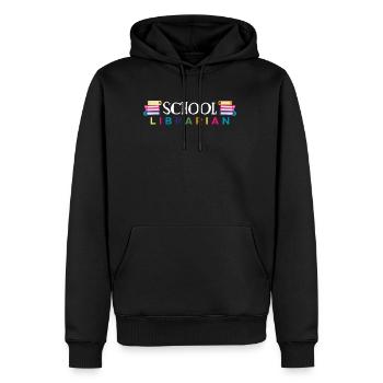 School Librarian Shirt Gift - Men’s Premium Organic Hoodie - black - Front - Nico (187cm)
