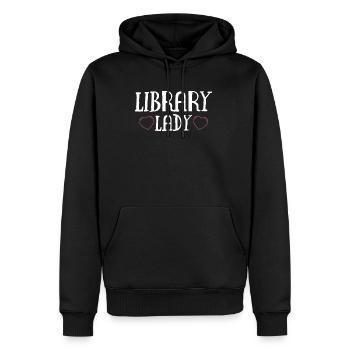 Library Lady Shirt Geschenk - Männer Premium Bio Hoodie - Schwarz - Vorne - Nico (187cm)