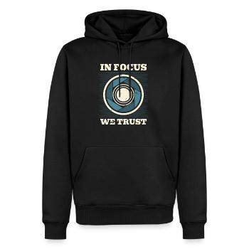 En point de mire Nous faisons confiance à Shirt Camera Photographer - Sweat à capuche Premium bio Homme - noir - Devant - Nico (187cm)