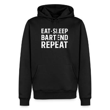 Eat Sleep Bartend Repeat Shirt - Sweat à capuche Premium bio Homme - noir - Devant - Nico (187cm)