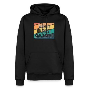 Worlds Okayest Barman Shirt Bartender Cadeau - Sweat à capuche Premium bio Homme - noir - Devant - Nico (187cm)
