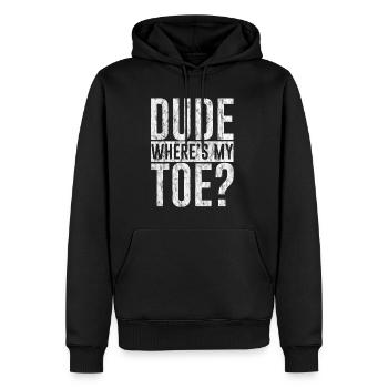 Mec où est mon orteil 3 - Sweat à capuche Premium bio Homme - noir - Devant - Nico (187cm)