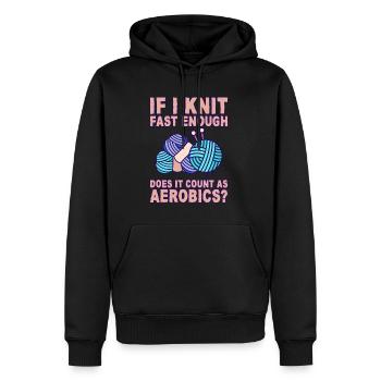 Si je tricote assez vite, est-ce que cela compte comme de l’aérobic 2 ? - Sweat à capuche Premium bio Homme - noir - Devant - Nico (187cm)