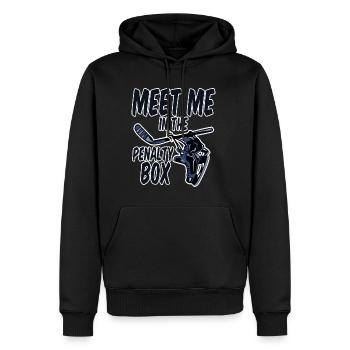 Meet Me In The Penalty Box 2 - Männer Premium Bio Hoodie - Schwarz - Vorne - Nico (187cm)