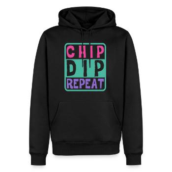 Chip Dip Repeat 7 - Männer Premium Bio Hoodie - Schwarz - Vorne - Nico (187cm)