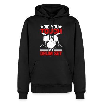 Did You Touch My Drum Set 16 - Men’s Premium Organic Hoodie - black - Front - Nico (187cm)