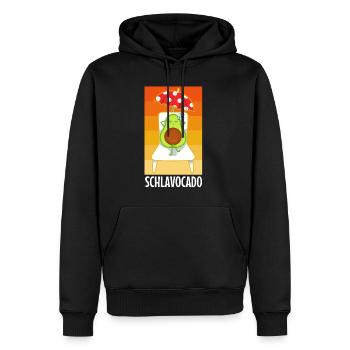 Schlavocado - Sweat à capuche Premium bio Homme - noir - Devant - Nico (187cm)