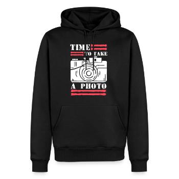 Time To Take A Photo Shirt Geschenk - Männer Premium Bio Hoodie - Schwarz - Vorne - Nico (187cm)