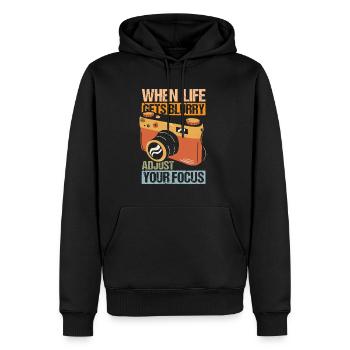 When Life Gets Blurry Adjust Your Focus Shirt - Men’s Premium Organic Hoodie - black - Front - Nico (187cm)