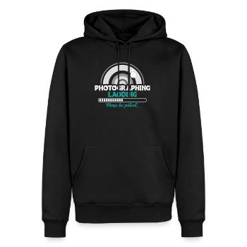 Photographier le cadeau de chemise de chargement - Sweat à capuche Premium bio Homme - noir - Devant - Nico (187cm)
