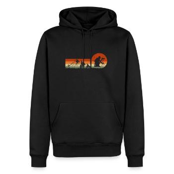 Appareil photo de photographe rétro vintage - Sweat à capuche Premium bio Homme - noir - Devant - Nico (187cm)