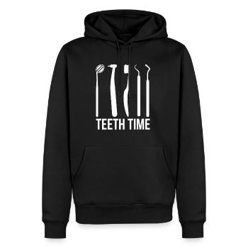 Teeth Time Shirt Zahnarzt Geschenk - Männer Premium Bio Hoodie - Schwarz - Vorne - Nico (187cm)