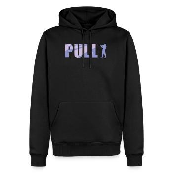 Pull Clay Pigeon Shooting Shirt Cadeau - Sweat à capuche Premium bio Homme - noir - Devant - Nico (187cm)