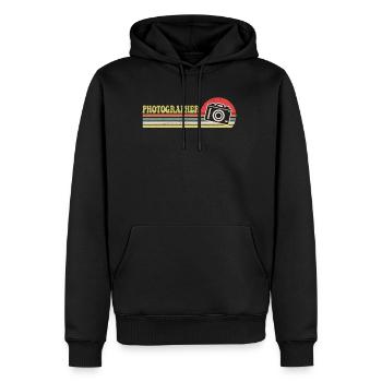 Cadeau de chemise de photographe rétro vintage - Sweat à capuche Premium bio Homme - noir - Devant - Nico (187cm)