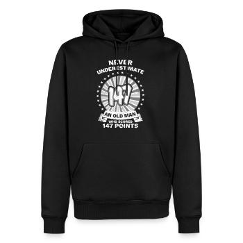 Never Underestimate a Snooker Player 147 Maximum - Men’s Premium Organic Hoodie - black - Front - Nico (187cm)