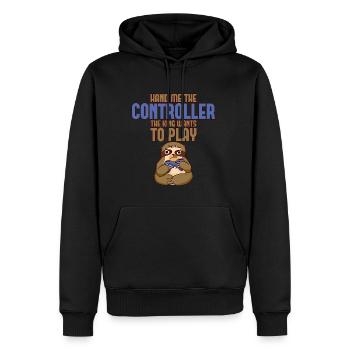 Hand Me The Controller, The King Wants To Play 2 - Männer Premium Bio Hoodie - Schwarz - Vorne - Nico (187cm)