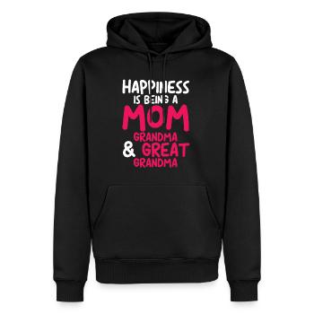 Happiness Is Being A Mom, Grandma - Männer Premium Bio Hoodie - Schwarz - Vorne - Nico (187cm)