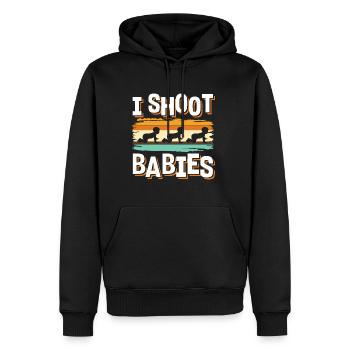 I Shoot Babies Shirt Geschenk Fotograf - Männer Premium Bio Hoodie - Schwarz - Vorne - Nico (187cm)