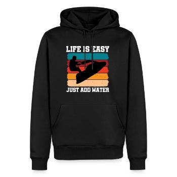 Life Is Easy, Just Add Water 2 - Männer Premium Bio Hoodie - Schwarz - Vorne - Nico (187cm)