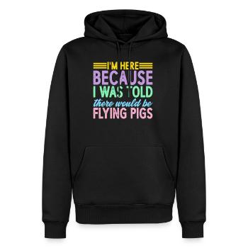 On m’a dit qu’il y aurait des cochons volants 7 - Sweat à capuche Premium bio Homme - noir - Devant - Nico (187cm)